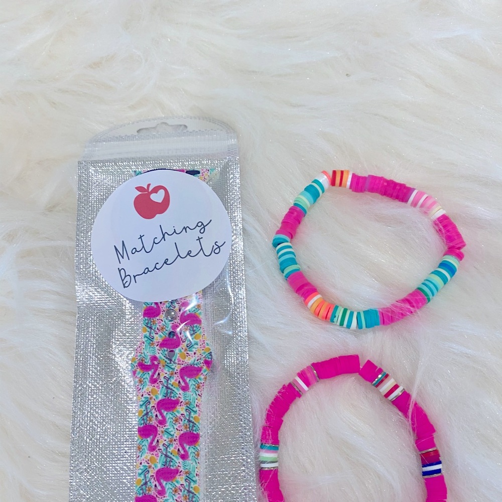 Tropical Looking Apple Watch band with Matching Bracelets